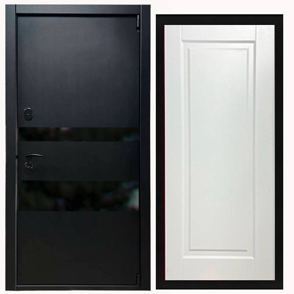 Дверь входная «Горизонт», внутренняя панель НШ-9/1А ( молочный софт)