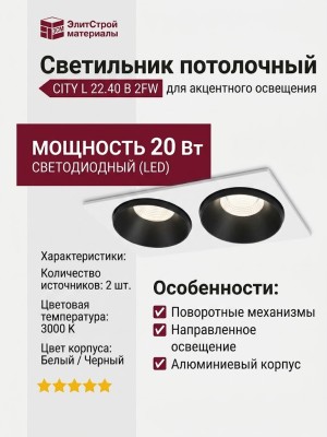 Светильник потолочный CITY L 22.40 B 2FW