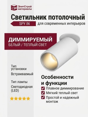 Светильник потолочный SPY IN 13.30 WS DIM