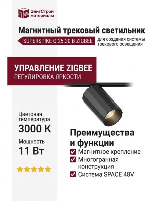 Магнитный трековый светильник SUPERSPIKE Q 25.30 B ZIGBEE