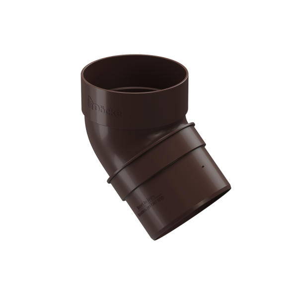 Колено водосточное 45˚ Docke Standard, цвет тёмно-коричневый.