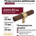 Ручка кнопка UR DESIGN CH025W 0060 BB