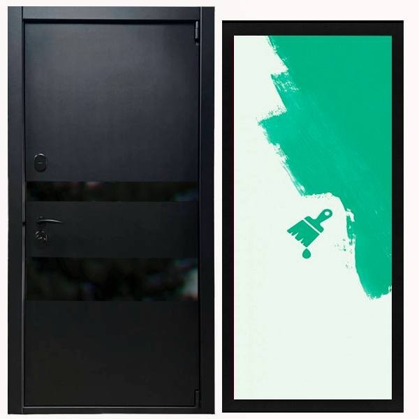 Дверь входная «Горизонт», внутренняя панель грунт ( под покраску)