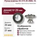 Ручка кнопка 25.319.25.SWA.16, материал Замак, отделка Серебро Кристаллы Swarovski, 21*d=25 мм