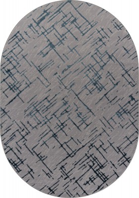 Ковер Liman F164 GREY-DARK BLUE ОВАЛ 280x380
