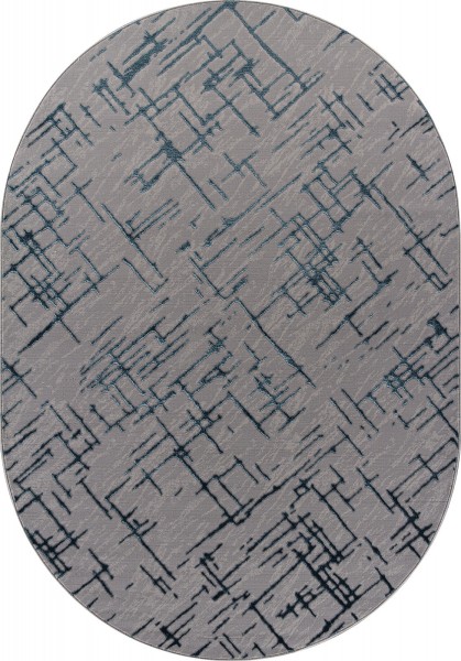Ковер Liman F164 GREY-DARK BLUE ОВАЛ 280x380