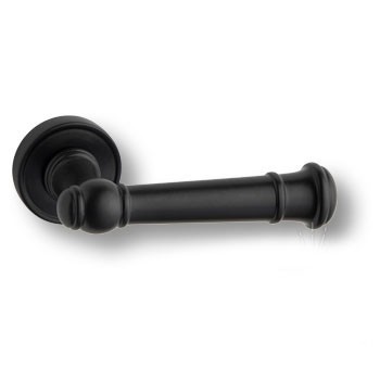 Дверная ручка на круглой розетке HA235RO14 AL6 FIGARO, материал Замак, отделка Черный, 151*52*67 мм