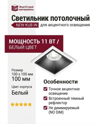 Светильник потолочный NEW KUB IN 11.40 B FW NO DIM