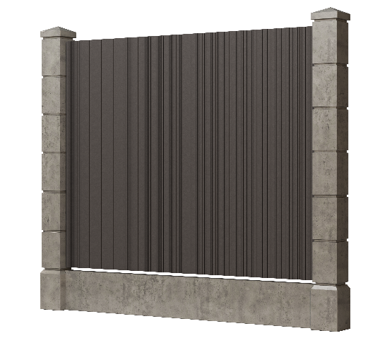 Заборная доска GRINDERDECO, ДПК, с тиснением "дуб", цвет Асфальт.