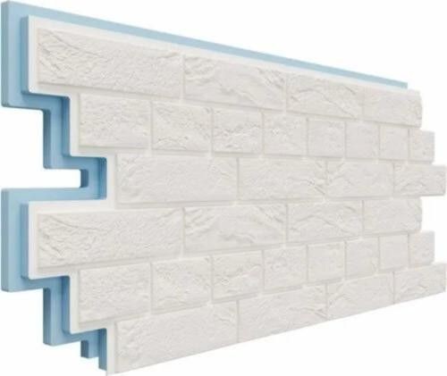 Термосайдинг Доломит Венецианский Кирпич 40 мм Белый