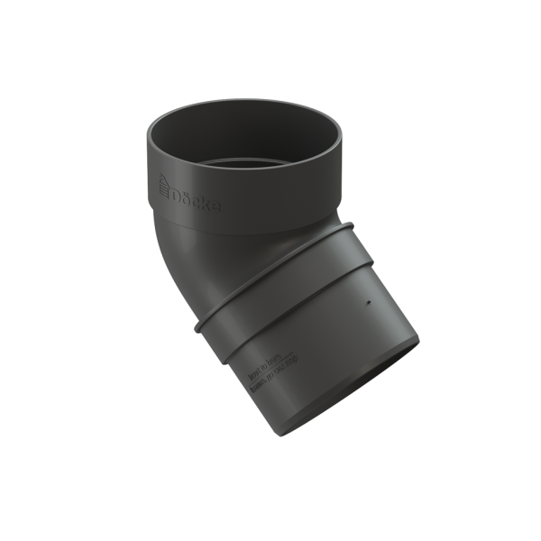Колено водосточное 45°, Docke Standard, Серый цвет
