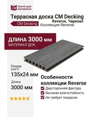 Террасная доска CM Decking Reverse, Чаркоал