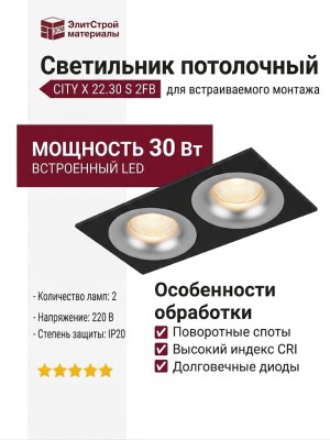Светильник потолочный CITY X 22.30 S 2FB