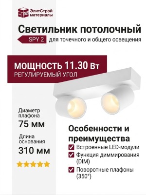 Светильник потолочный SPY 2 11.30 W DIM