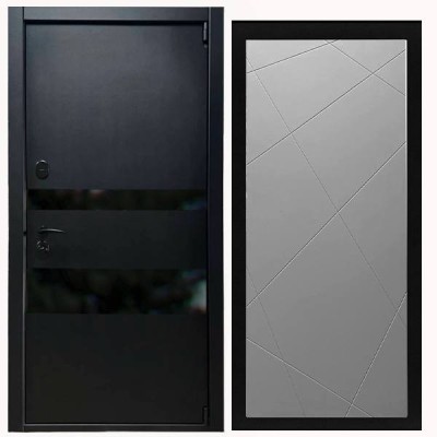 Дверь входная «Горизонт», внутренняя панель Лучи ( лайт грей софт)