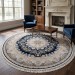 Ковер Farsi 1500 G267 dark blue круг 300x300
