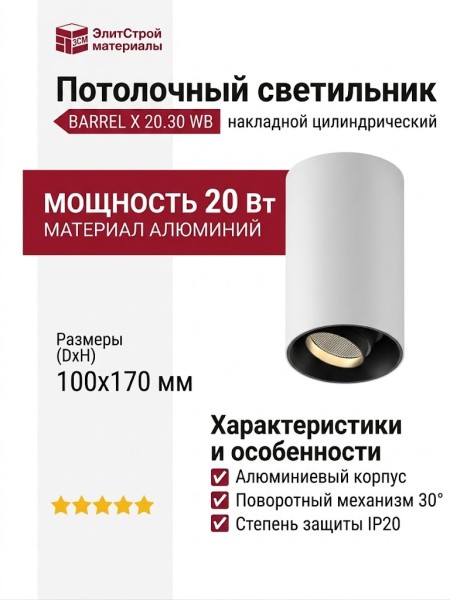 Светильник потолочный BARREL X 20.30 WB