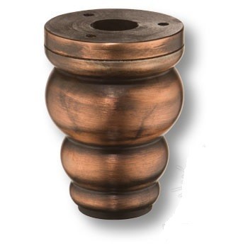 Опора мебельная регулируемая KAL-0005-0080-A07, материал Алюминий, отделка Медь, 80*d=58 мм