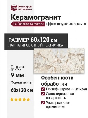 La Fabbrica Gemstone Natural Lap Ret 60x120 179072