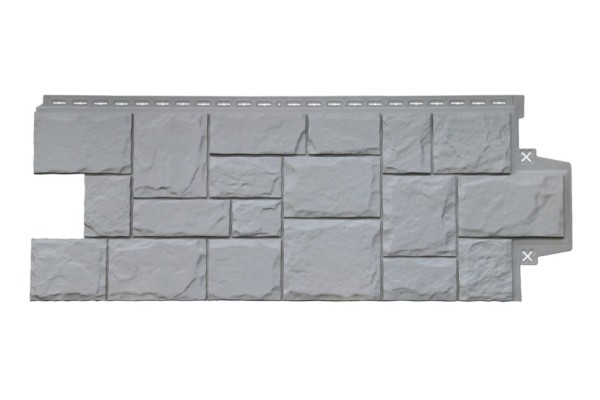 Фасадные панели Grand Line, Крупный камень Classic, Серый оттенок