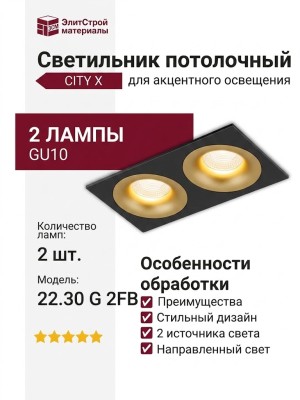Светильник потолочный CITY X 22.30 G 2FB