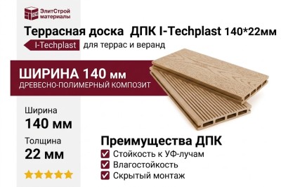 Террасная доска ДПК I-Techplast 140*22мм Карамель