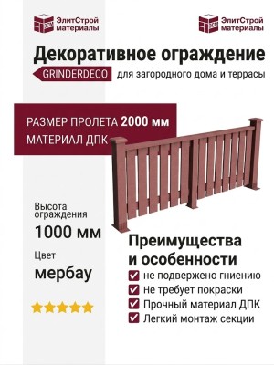 Декоративное ограждение из ДПК GRINDERDECO Вилидж мербау.