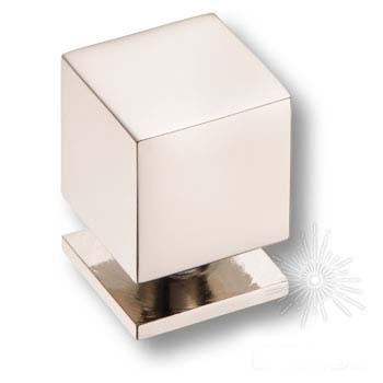 Ручка кнопка SYSTEM 1954 0018 PN, материал Алюминий, отделка Никель, 18*18*18 мм