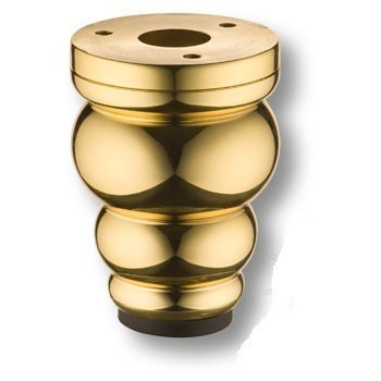 Опора мебельная регулируемая KAL-0005-0080-A09, материал Алюминий, отделка Золото, 80*d=58 мм