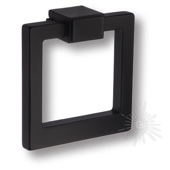 Ручка кольцо BU 014.75.09, материал Замак, цвет Чёрный, отделка Черный, 75*75 мм