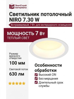 Светильник потолочный NIRO 7.30 W
