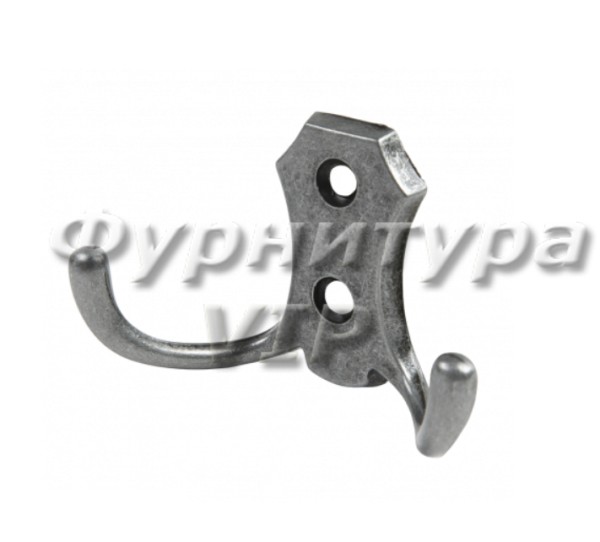 Крючок WZ-B0-K24-07, материал Замак, отделка Серебро, 47*78*30 мм