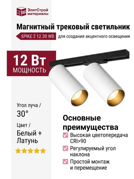 Магнитный трековый светильник SPIKE 2 12.30 WB