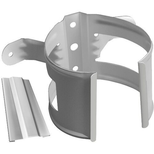 Хомут металлический для трубы на деревянной основе, Grand Line, Белый