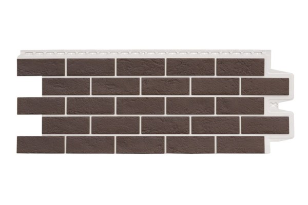 Фасадная панель Grand Line, Состаренный кирпич Design Plus, Цвет Каштан (Белый шов)