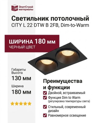 Светильник потолочный CITY L 22 DTW B 2FB