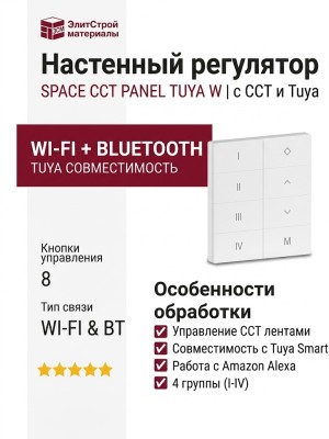 Настенный регулятор для управления светом SPACE CCT PANEL TUYA W