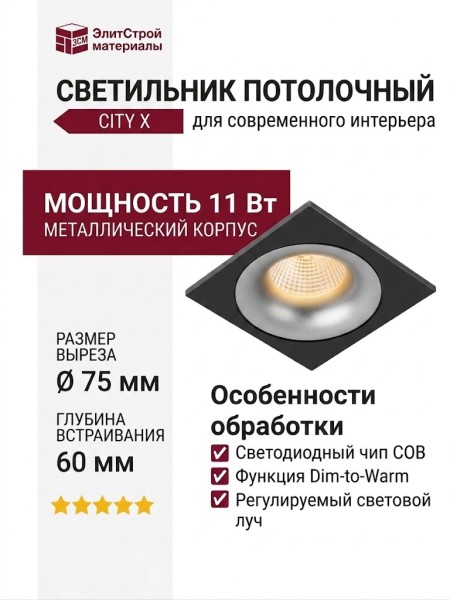 Светильник потолочный CITY X 11 DTW S FB