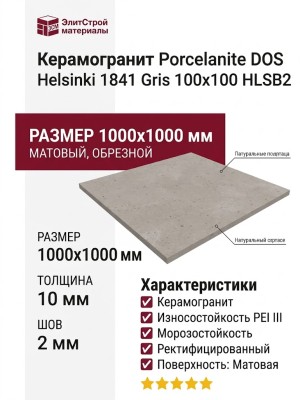 Porcelanite DOS Helsinki 1841 Gris 100x100 HLSB2