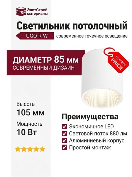 Светильник потолочный UGO R W