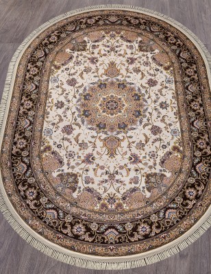 Ковер Aravia D158 cream/brown овал