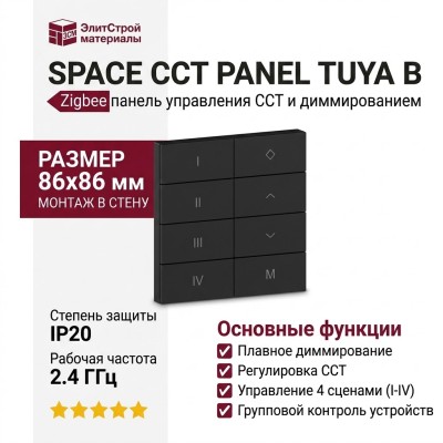 Настенный регулятор для управления светом SPACE CCT PANEL TUYA B