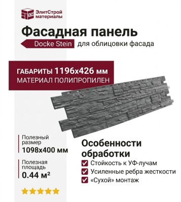 Фасадная панель Docke Stein Антрацит