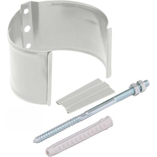 Металлический хомут для трубы на камень, Grand Line, Белый