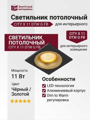 Светильник потолочный CITY X 11 DTW G FB