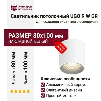 Светильник потолочный UGO R W GR