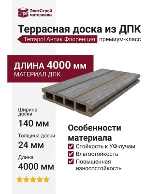 Террасная доска из ДПК Terrapol Антик Флоренция