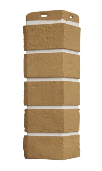 Угол Grand Line, Состаренный кирпич Design Plus, Солома (С белым швом)