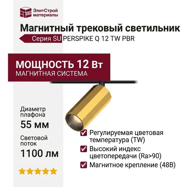 Магнитный трековый светильник SUPERSPIKE Q 12 TW PBR