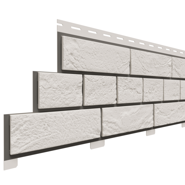 Фасадная панель Доломит, Кирпич Славянка, Белый цвет, прокрашенный.